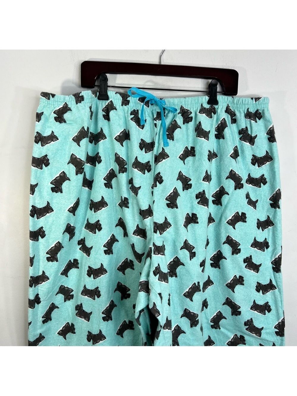 Aqua blue cotton flannel Scottie dog lounge pants pyjama pants XXL / 20 - Picture 5 of 14